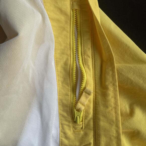 Lands' End Jacket Womens Large Yellow Mesh Lined Windbreaker Zip Front Pockets - Picture 3 of 10